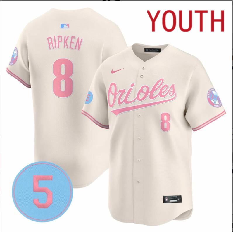 Youth  Baltimore Orioles #8 Ripken cream 2024 Nike MLB jersey->youth nfl jersey->Youth Jersey